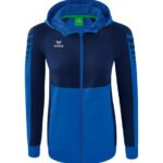 ERIMA Damen Six Wings Trainingsjacke mit Kapuze blau