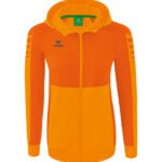 ERIMA Damen Six Wings Trainingsjacke mit Kapuze orange