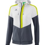 ERIMA Damen Squad Tracktop Jacke mit Kapuze weiß grau