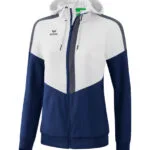 ERIMA Damen Squad Tracktop Jacke mit Kapuze weiß blau