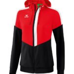 ERIMA Damen Squad Tracktop Jacke mit Kapuze rot schwarz