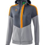 ERIMA Damen Squad Tracktop Jacke mit Kapuze grau orange