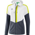 ERIMA Damen Squad Trainingsjacke mit Kapuze weiß grau