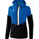 ERIMA Damen Squad Trainingsjacke mit Kapuze blau schwarz