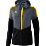 ERIMA Damen Squad Trainingsjacke mit Kapuze grau schwarz