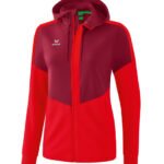 ERIMA Damen Squad Trainingsjacke mit Kapuze rot