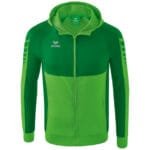 ERIMA Kinder Six Wings Trainingsjacke mit Kapuze grün