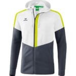 ERIMA Kinder Squad Trainingsjacke mit Kapuze weiß grau