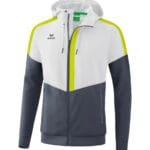 ERIMA Squad Tracktop Jacke mit Kapuze weiß grau