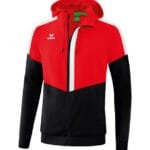 ERIMA Squad Tracktop Jacke mit Kapuze rot schwarz