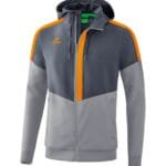 ERIMA Squad Tracktop Jacke mit Kapuze grau orange