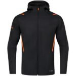 JAKO Damen Freizeitjacke Challenge mit Kapuze schwarz orange F506