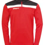 uhlsport Kinder Offense 23 1/4 Zip Top rot schwarz F152